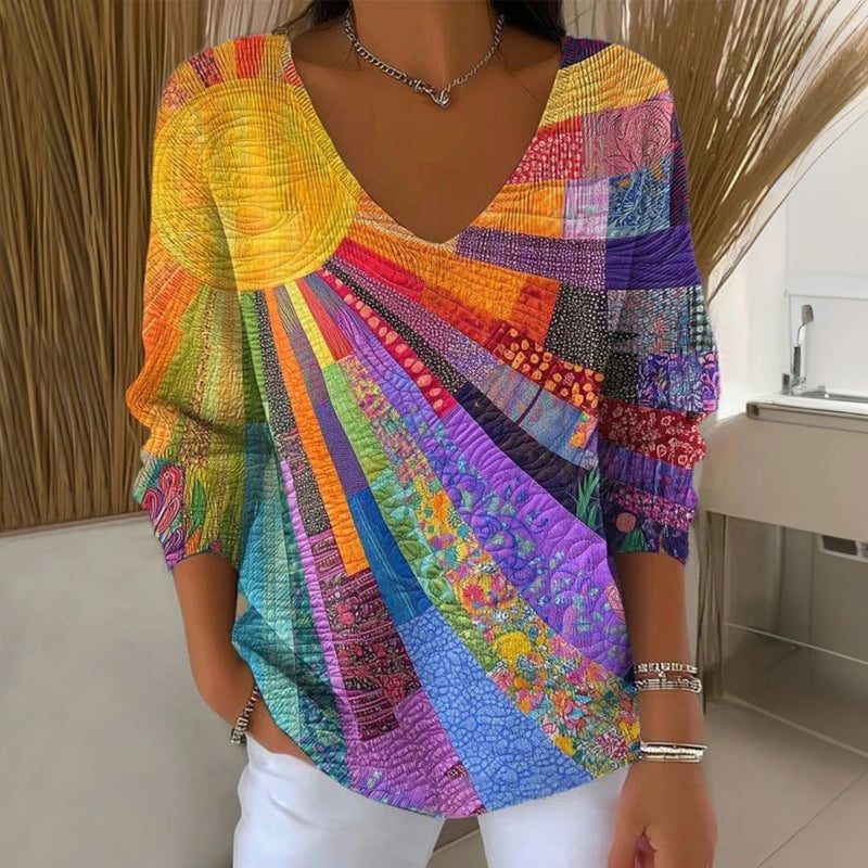 Dearbhla | The Printed V-Neck Jumper