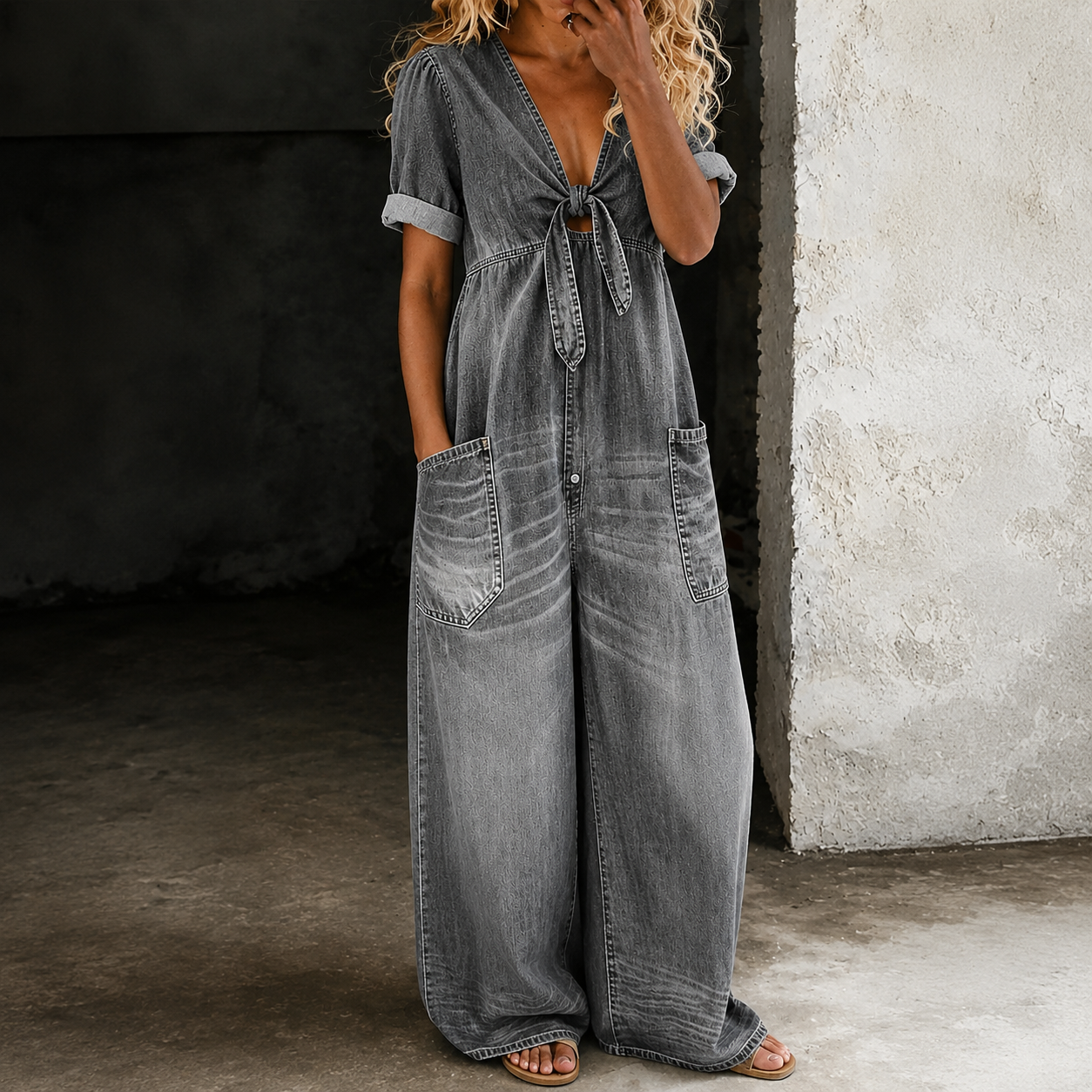 Méabh | The Wide-Leg Denim Jumpsuit