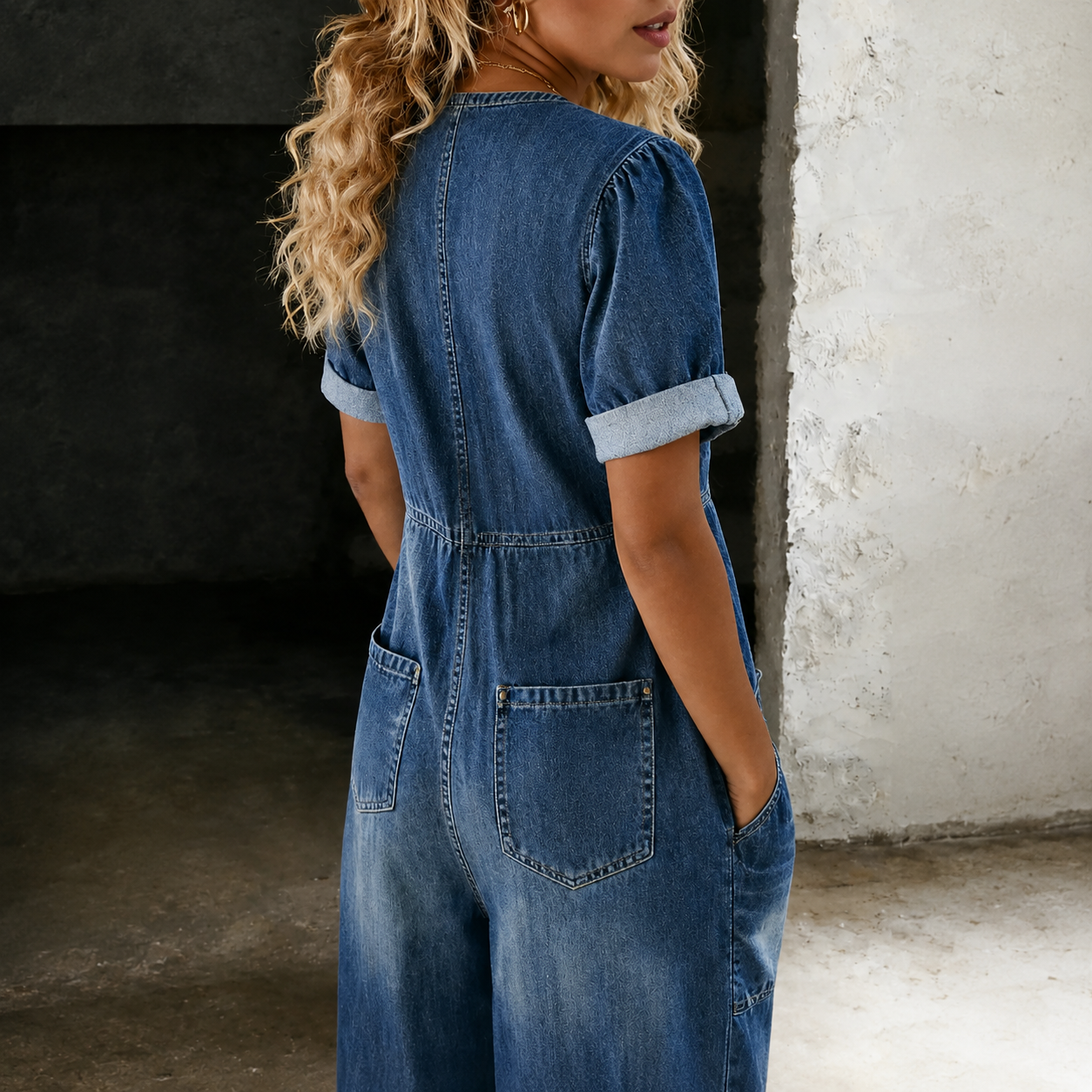Méabh | The Wide-Leg Denim Jumpsuit