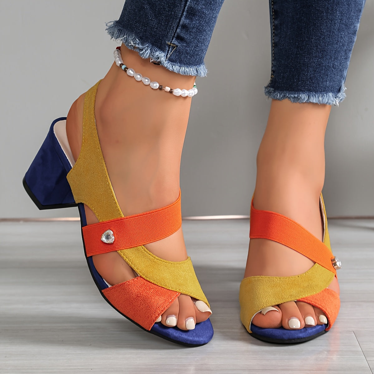 Eimear | The Block Heel Cross Strap Sandal