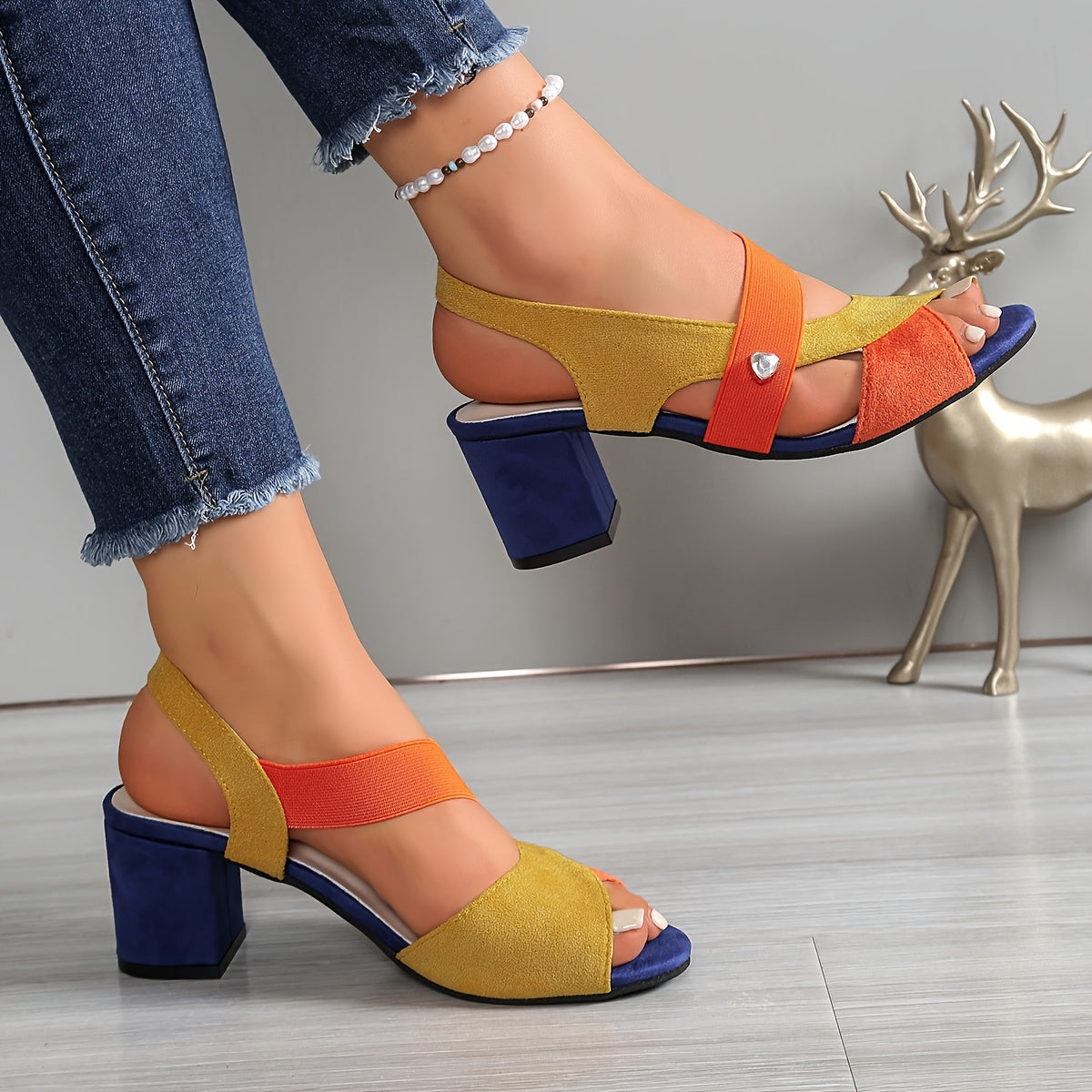 Eimear | The Block Heel Cross Strap Sandal