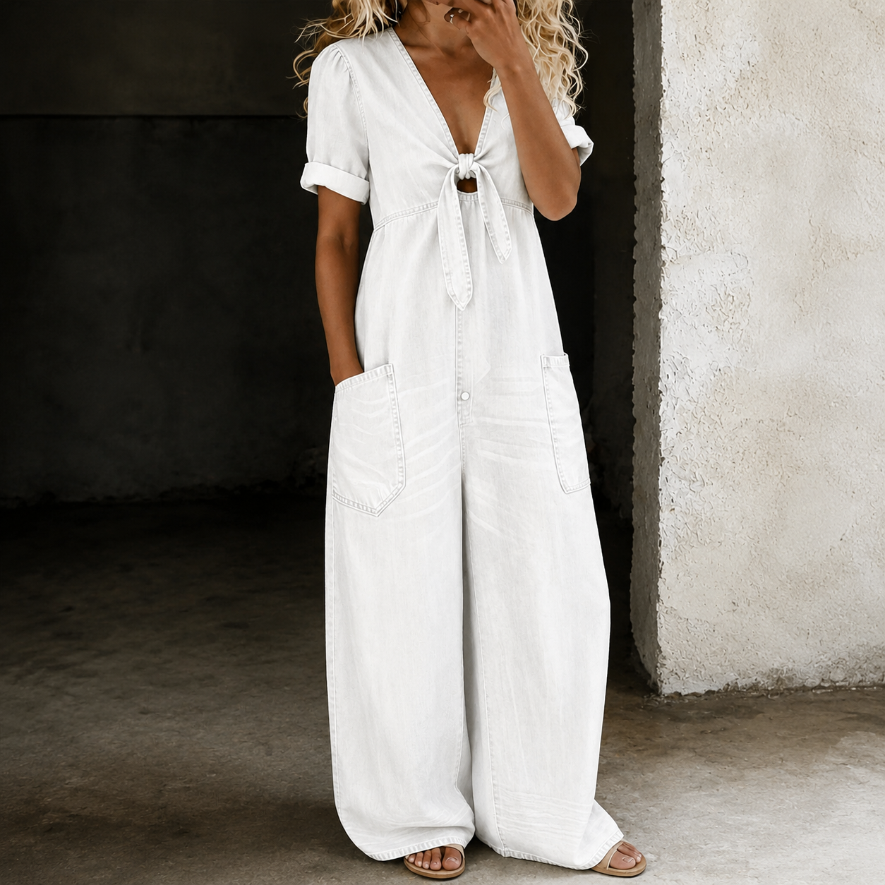 Méabh | The Wide-Leg Denim Jumpsuit