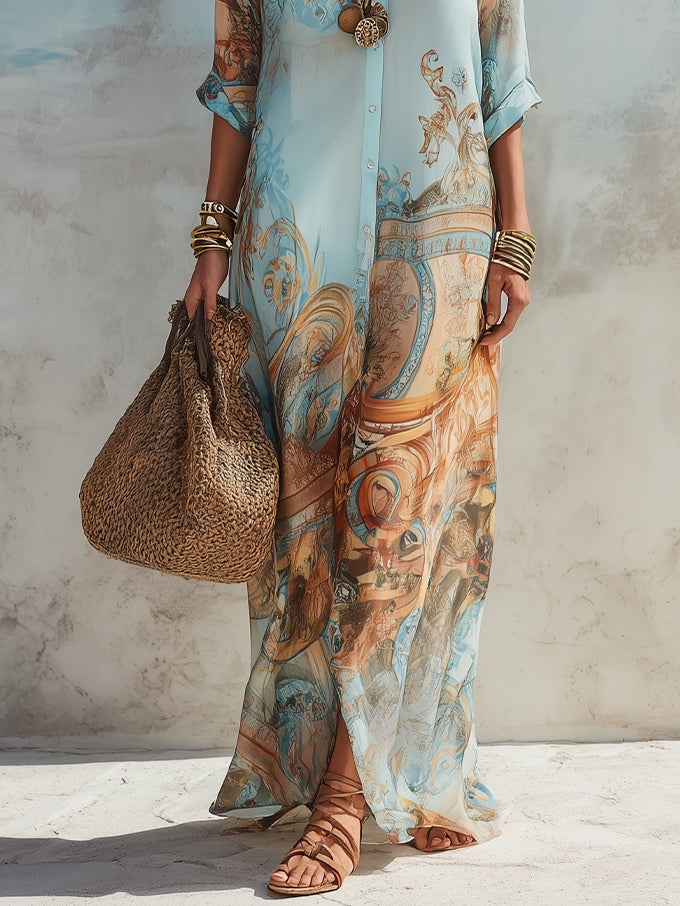 Agata | Mediterranean Shirt Dress
