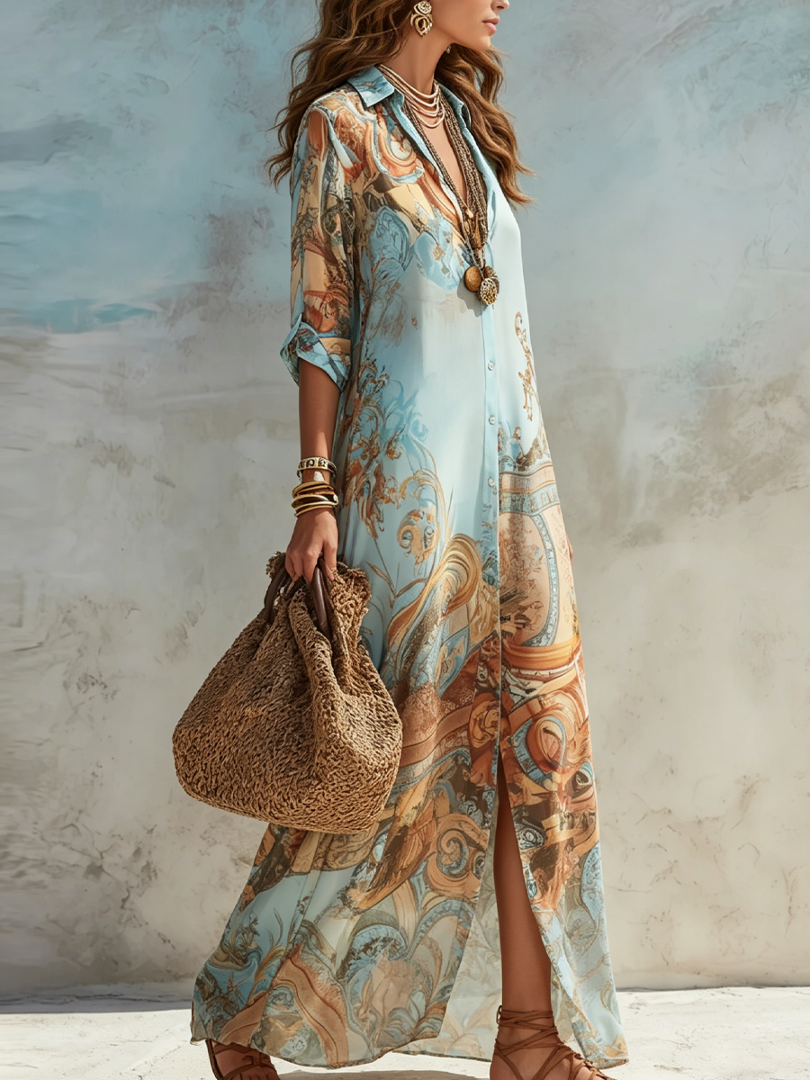 Agata | Mediterranean Shirt Dress