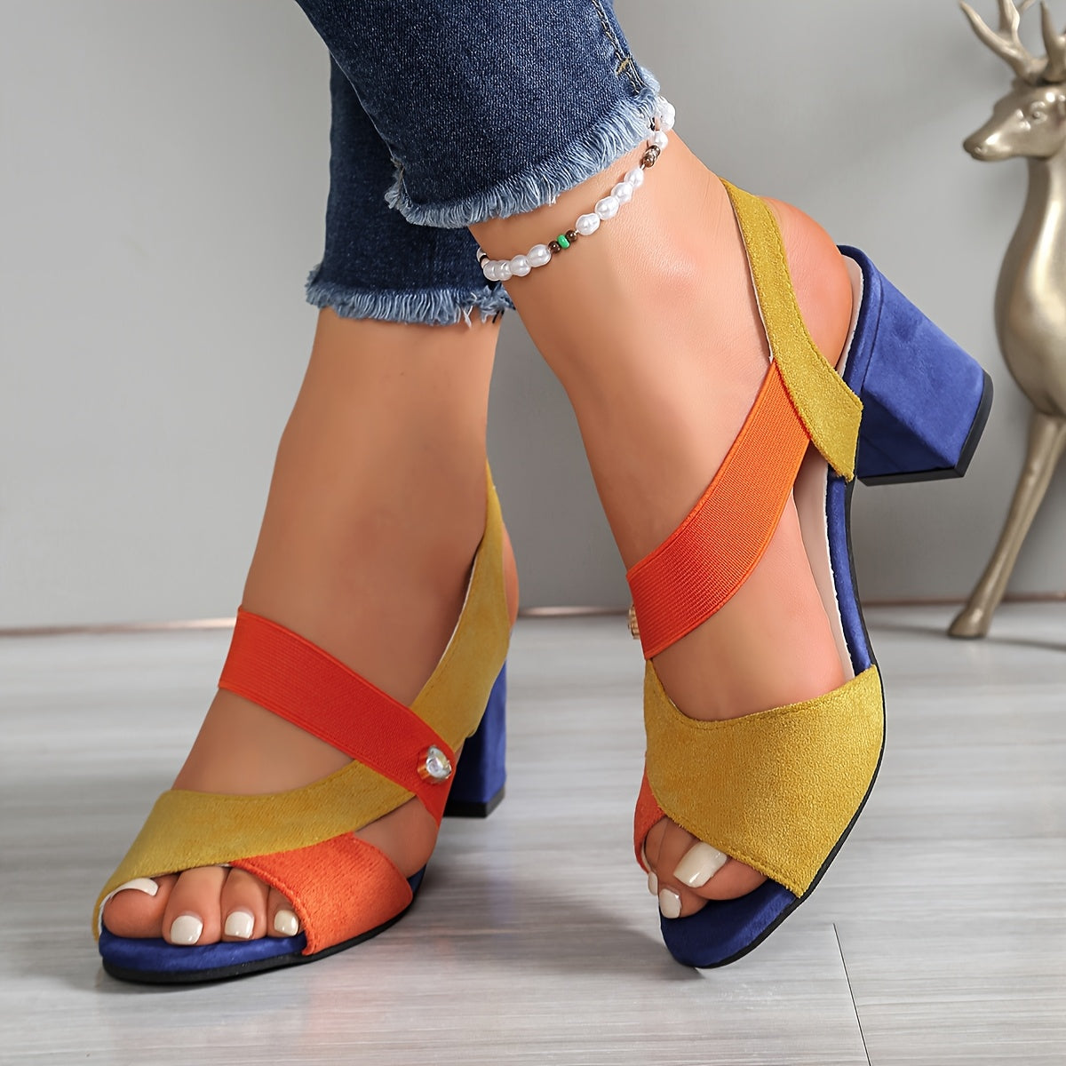 Eimear | The Block Heel Cross Strap Sandal