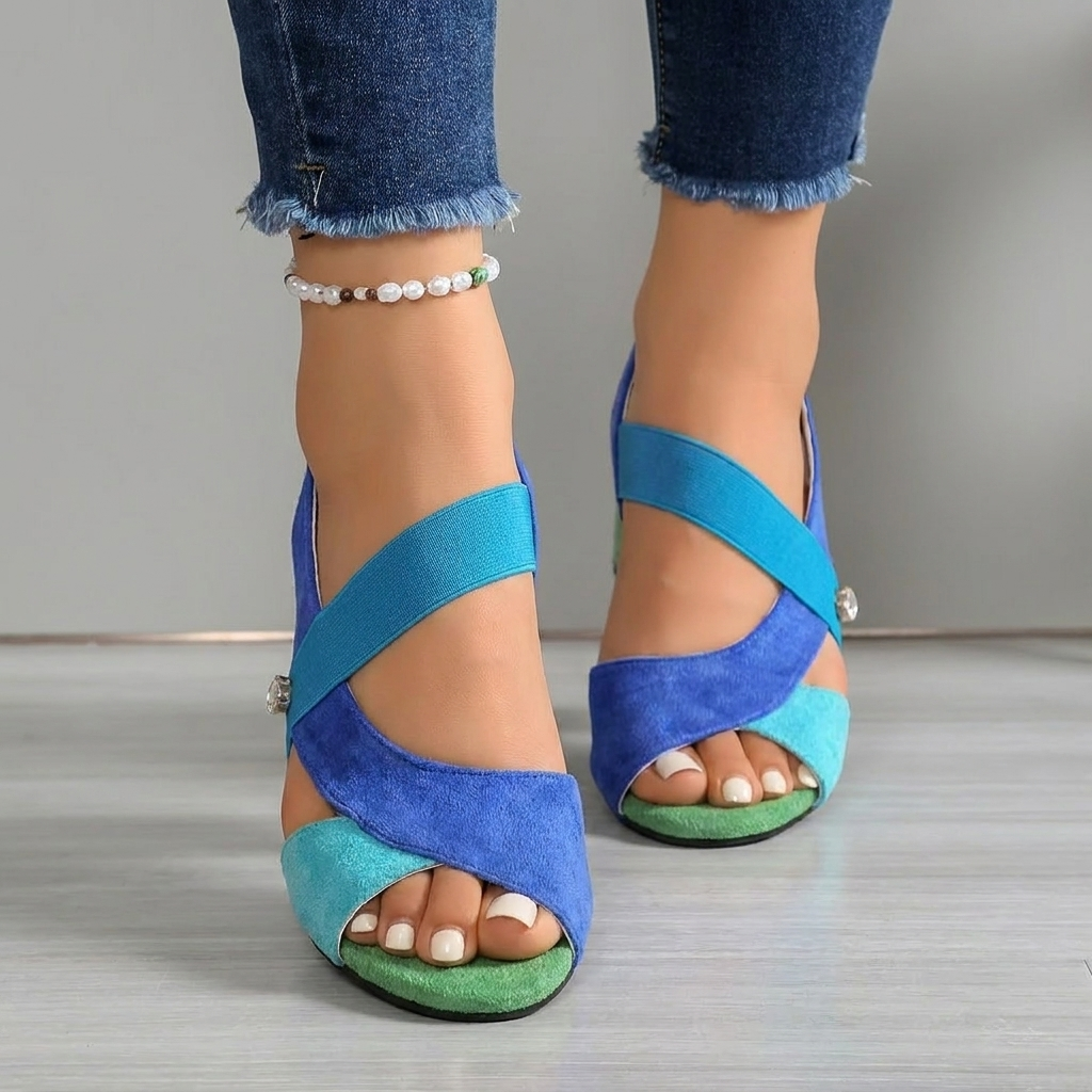 Eimear | The Block Heel Cross Strap Sandal