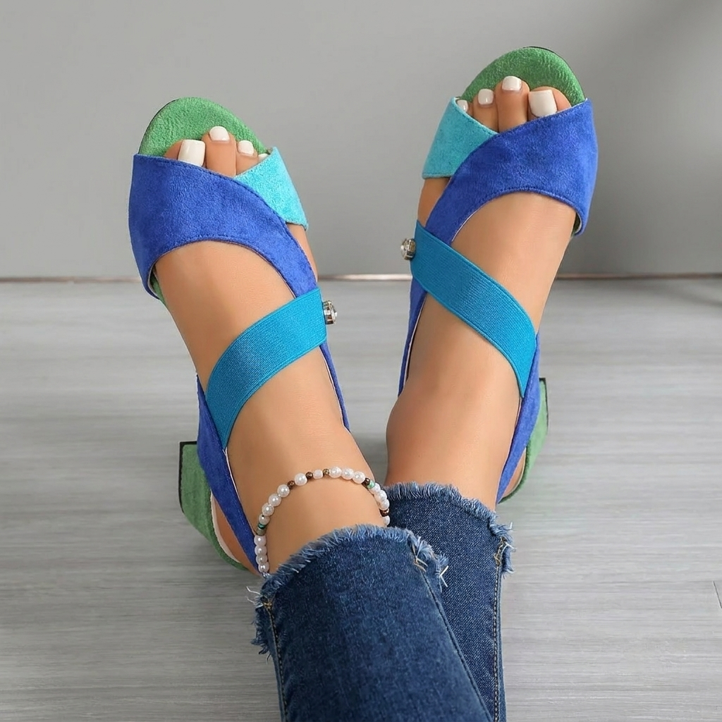 Eimear | The Block Heel Cross Strap Sandal